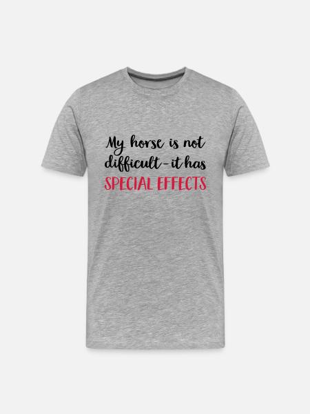 Pferde - Männer Premium Bio T-Shirt - Grau meliert