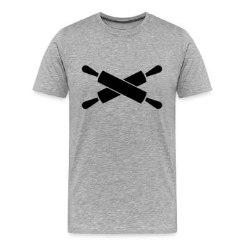 Rouleau à pâtisserie - T-shirt bio Premium Homme - gris chiné - Devant - Damien (186cm)