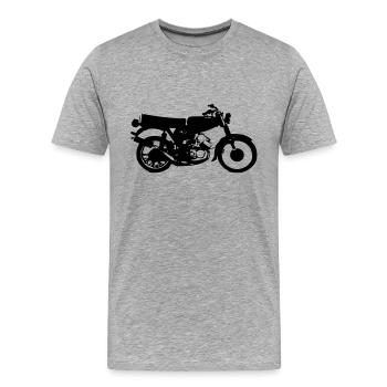 Simson cyclomoteur - T-shirt bio Premium Homme - gris chiné - Devant - Damien (186cm)