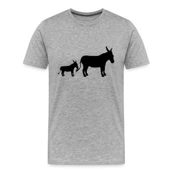 baby child small young family mom dad donkey pf - Men's Premium Organic T-Shirt - heather grey - Front - Damien (186cm)