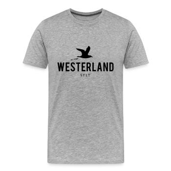Möwe Westerland Sylt - Männer Premium Bio T-Shirt - Grau meliert - Vorne - Damien (186cm)