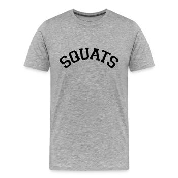 Squats Varsity Stye - Men's Premium Organic T-Shirt - heather grey - Front - Damien (186cm)