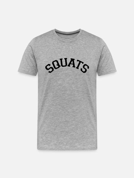 Squats Varsity Style - Männer Premium Bio T-Shirt - Grau meliert