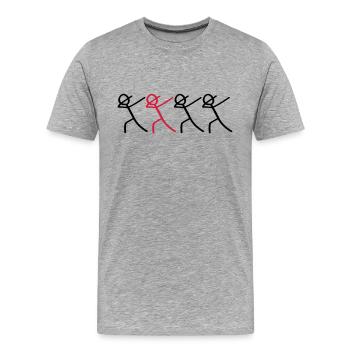 dabbing team figures - Männer Premium Bio T-Shirt - Grau meliert - Vorne - Damien (186cm)