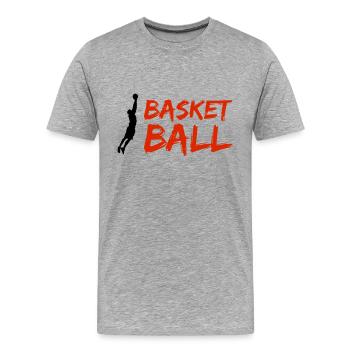 Basketball Silhouette - Men's Premium Organic T-Shirt - heather grey - Front - Damien (186cm)