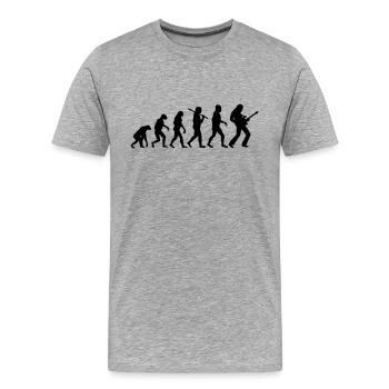 Evolution Rock Gitarre - Männer Premium Bio T-Shirt - Grau meliert - Vorne - Damien (186cm)