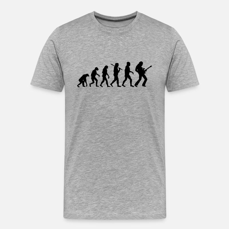 Evolution Rock Gitarre - Männer Premium Bio T-Shirt - Grau meliert