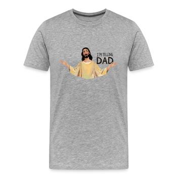 I'm telling dad - Men's Premium Organic T-Shirt - heather grey - Front - Damien (186cm)