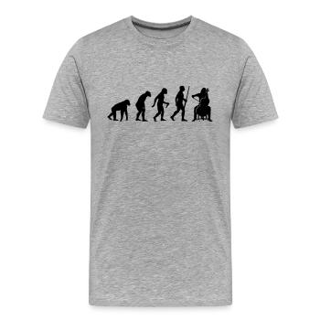 Évolution du joueur de violoncelle - T-shirt bio Premium Homme - gris chiné - Devant - Damien (186cm)