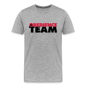 obedienceteam4 - Männer Premium Bio T-Shirt - Grau meliert - Vorne - Damien (186cm)