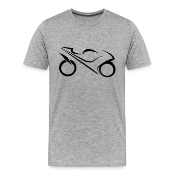 Sport Motorrad - Männer Premium Bio T-Shirt - Grau meliert - Vorne - Damien (186cm)