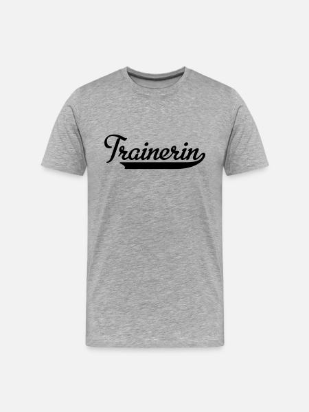 Trainerin - Männer Premium Bio T-Shirt - Grau meliert