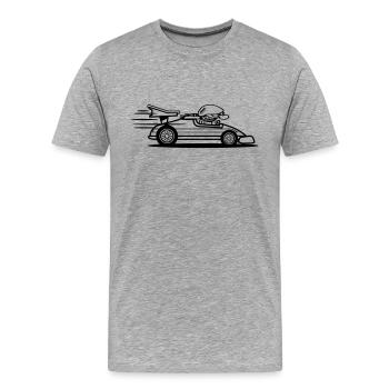 Rennwagen witzig - Männer Premium Bio T-Shirt - Grau meliert - Vorne - Damien (186cm)