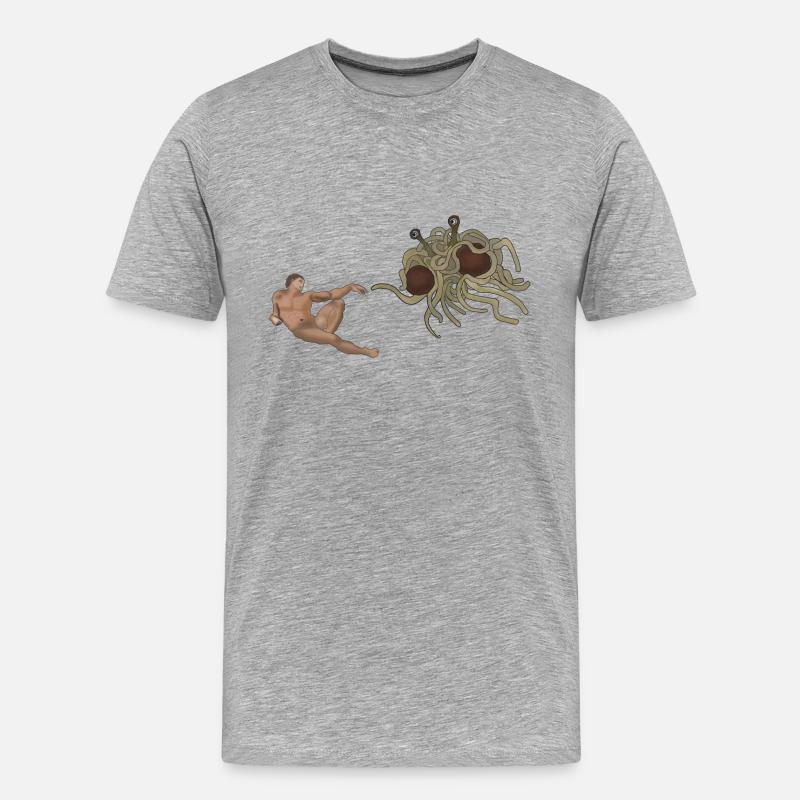 Die Erschaffung Adams - Männer Premium Bio T-Shirt - Grau meliert