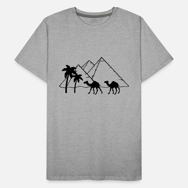Pyramides Camel Palms - Egypte T-shirt bio Premium Homme