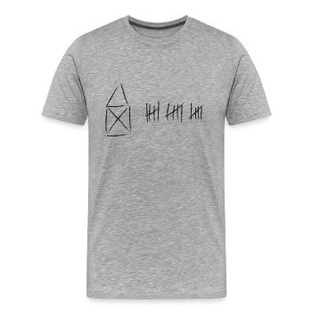 striche haus - Männer Premium Bio T-Shirt - Grau meliert - Vorne - Damien (186cm)