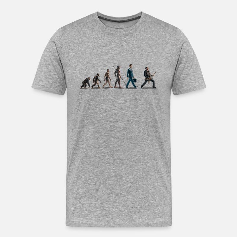 Evolution Guitariste 06 2024 4 - T-shirt bio Premium Homme - gris chiné