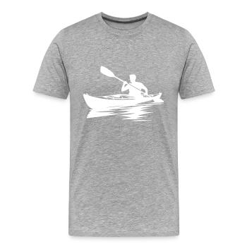 Wassersport Kayak Boot für große Kayaktouren - Männer Premium Bio T-Shirt - Grau meliert - Vorne - Damien (186cm)