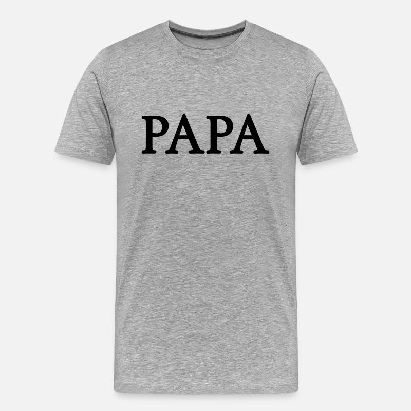 papa (1c) - T-shirt bio Premium Homme - gris chiné