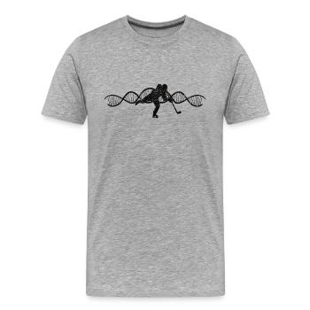 Eishockey Wintersport Eishockeyteam Geschenk - Männer Premium Bio T-Shirt - Grau meliert - Vorne - Damien (186cm)