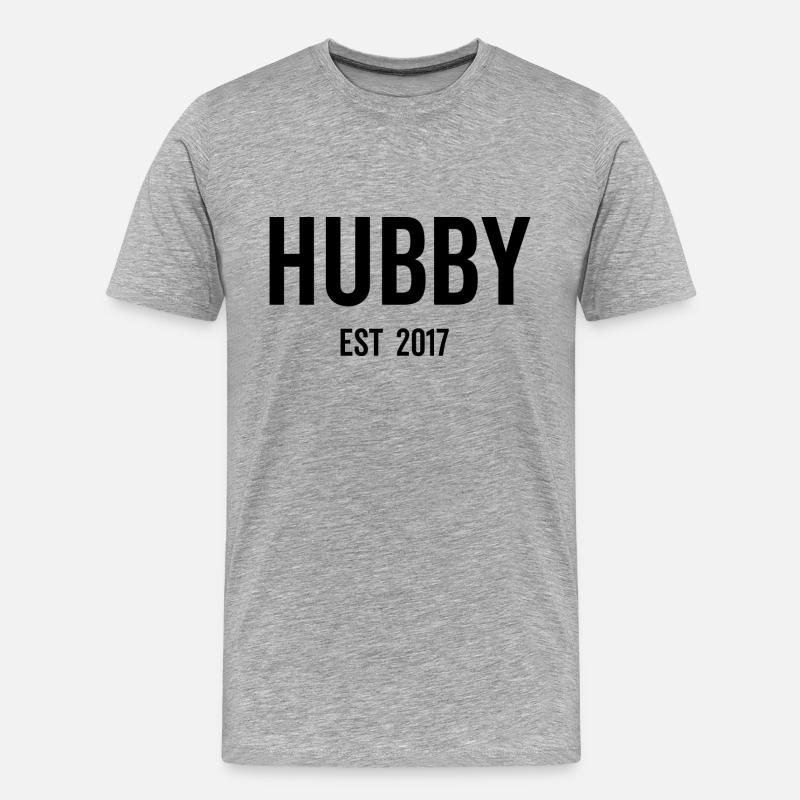 Ehemann Est 2017 - Männer Premium Bio T-Shirt - Grau meliert