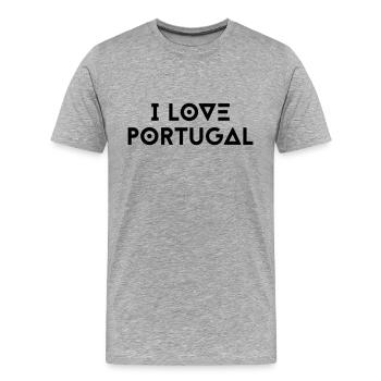 I LOVE PORTUGAL - Men's Premium Organic T-Shirt - heather grey - Front - Damien (186cm)