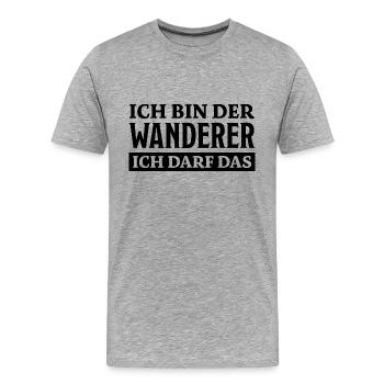 Wanderer Spruch Outdoor Lustiges Wandern Geschenk - Männer Premium Bio T-Shirt - Grau meliert - Vorne - Damien (186cm)