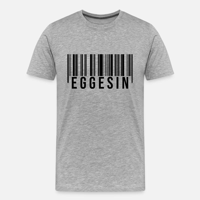 Eggesin Strichcode - Männer Premium Bio T-Shirt - Grau meliert