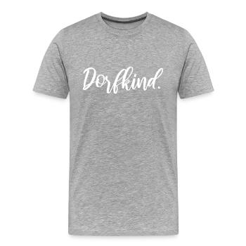 Dorfkind. - Männer Premium Bio T-Shirt - Grau meliert - Vorne - Damien (186cm)