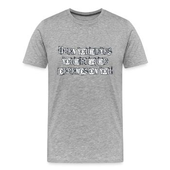 Open your eyes - T-shirt bio Premium Homme - gris chiné - Devant - Damien (186cm)