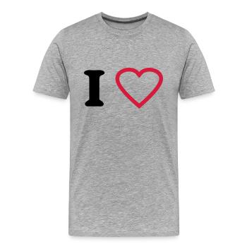 i love - Men's Premium Organic T-Shirt - heather grey - Front - Damien (186cm)