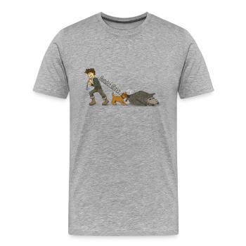 Hundeführer - Männer Premium Bio T-Shirt - Grau meliert - Vorne - Damien (186cm)