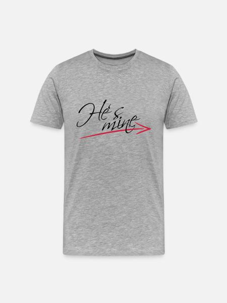 Hes mine Arrow Design - Men's Premium Organic T-Shirt - heather grey