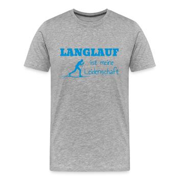 Langlaufen / Langlauf / eislaufen / Langläufer - Männer Premium Bio T-Shirt - Grau meliert - Vorne - Damien (186cm)