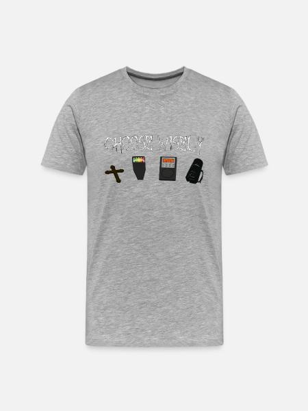 ChooseWisely Phasmo - Männer Premium Bio T-Shirt - Grau meliert
