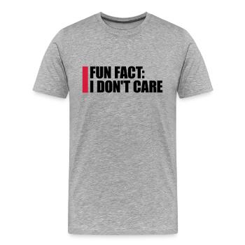 Je me fiche des faits - T-shirt bio Premium Homme - gris chiné - Devant - Damien (186cm)