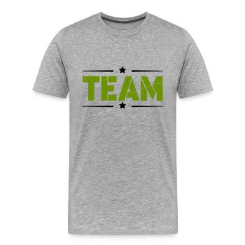 Équipe - T-shirt bio Premium Homme - gris chiné - Devant - Damien (186cm)