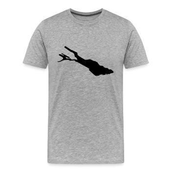 Silhouette de Bodensee – Contour du lac de Constance - T-shirt bio Premium Homme - gris chiné - Devant - Damien (186cm)