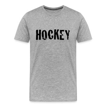 hockey - Männer Premium Bio T-Shirt - Grau meliert - Vorne - Damien (186cm)