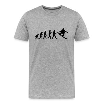Snowboard - T-shirt bio Premium Homme - gris chiné - Devant - Damien (186cm)