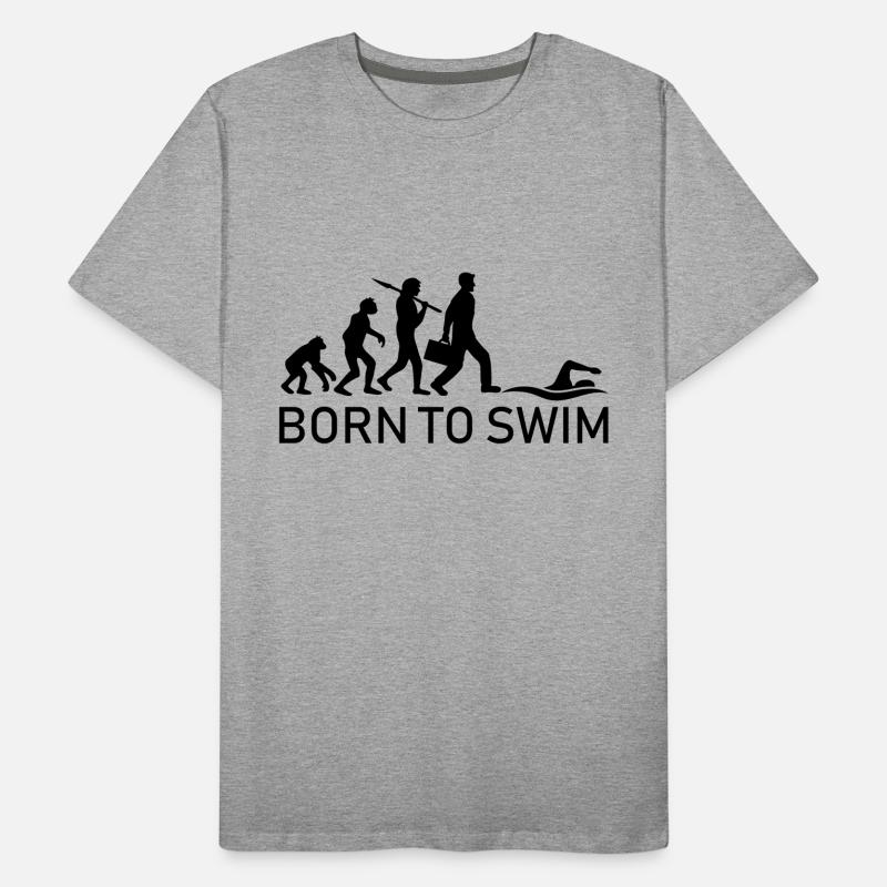 né pour nager l'évolution né de T-shirt bio Premium Homme