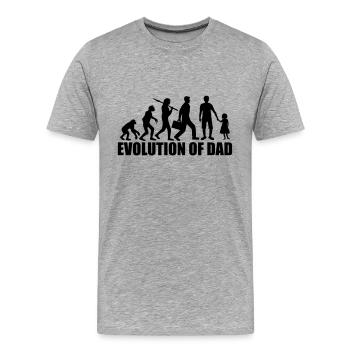 text evolution of dad dad father and daughter father - Men's Premium Organic T-Shirt - heather grey - Front - Damien (186cm)