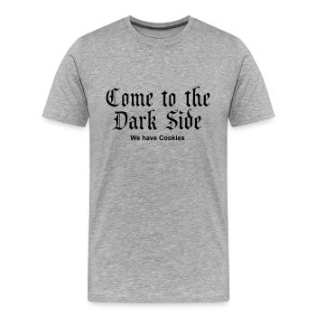 Come to the Dark Side - we have Cookies - Men's Premium Organic T-Shirt - heather grey - Front - Damien (186cm)