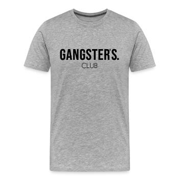 gangstas club - Männer Premium Bio T-Shirt - Grau meliert - Vorne - Damien (186cm)