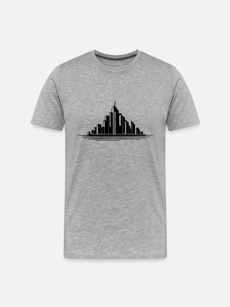 City Illustration Gift Idea - Men's Premium Organic T-Shirt - heather grey