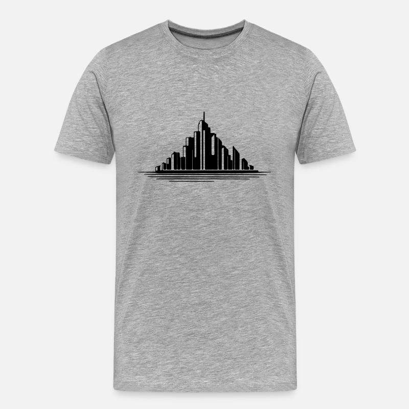 Stadt Illustration Geschenkidee - Männer Premium Bio T-Shirt - Grau meliert