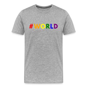 LGBTQ Love is Love Vielfalt Stolz Pride Welt World - Männer Premium Bio T-Shirt - Grau meliert - Vorne - Damien (186cm)