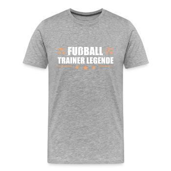 Fußball Trainer Legende - Männer Premium Bio T-Shirt - Grau meliert - Vorne - Damien (186cm)