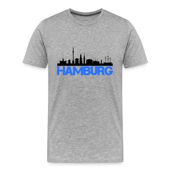 Horizon de Hambourg - T-shirt bio Premium Homme - gris chiné - Devant - Damien (186cm)