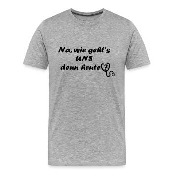 arzt doktor krankenhaus stetoskop - Männer Premium Bio T-Shirt - Grau meliert - Vorne - Damien (186cm)